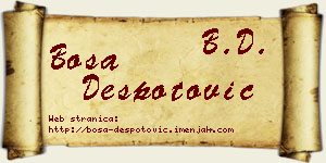 Bosa Despotović vizit kartica